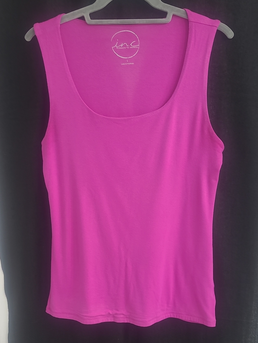 INC International Concepts Bright Fuchsia Scoop Neck Tank